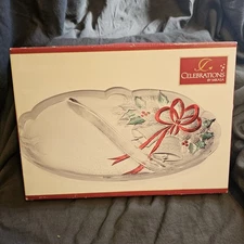 Mikasa Holiday Bells Dish 9" Crystal Glass Christmas Serving Plate New In Box 