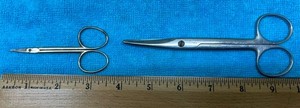 Vintage Two Pairs of Surgical Scissors -  Metzenbaum Scissors 