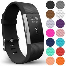 Image of For Fitbit Charge 2 Strap Replacement Silicone Wristband Watch Metal Buckle
