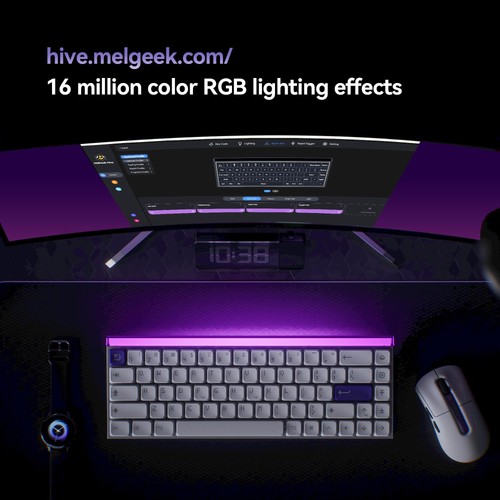 MADE68 Air Wired Keyboard, Hall Effect Magnetic Switch Low-Profile Gaming Key... - Picture 3 of 9