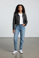 Vintage Leather Guess Cropped Jacket Women's L