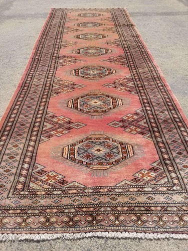Vintage Distressed Hand Made Traditional Oriental Wool Peach Rug 6.6x80ft