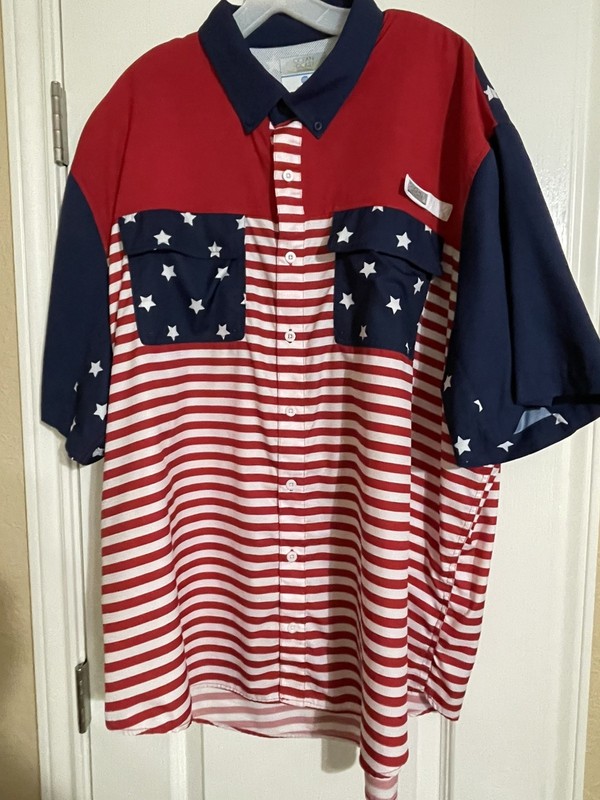 Ocean and Coast men's 3XL Patriotic stars and stripes shirt Ocean Advantage