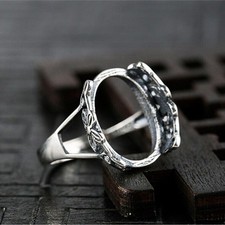 8x12 MM Oval Shape Semi Mount Ring, 925 Sterling Silver Semi Mount Ring