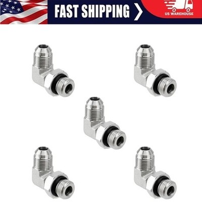 5 New Hydraulic Hose Adapter Fittings 1/2'' JIC 37° Male X #8 SAE/ORB Male