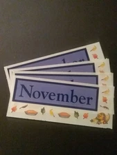 Creative Memories ~ Lot of Four Studio Stickers ~ 2" x 5" ~ November