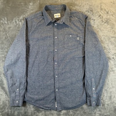 Rhythm Shirt Mens XL Blue Long Sleeve Button Up Pocket Cotton Casual Outdoor