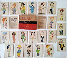 VTG c. 1940 OLD MAID GAME BY WHITMAN 45 CARDS W/BOX COMPLETE 3009 F3