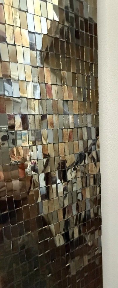 Pier 1 Imports Amber Glass Mosaic Wall Mirror 48" X 32" 2016 Retired Design - Image 3 of 4