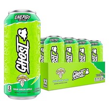 GHOST Energy Drink Sour Green Apple 16oz Cans (Pack of 12)
