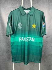 Pakistan Cricket Jersey Men World Cup 2019 Green Striped Shirt size L/XL