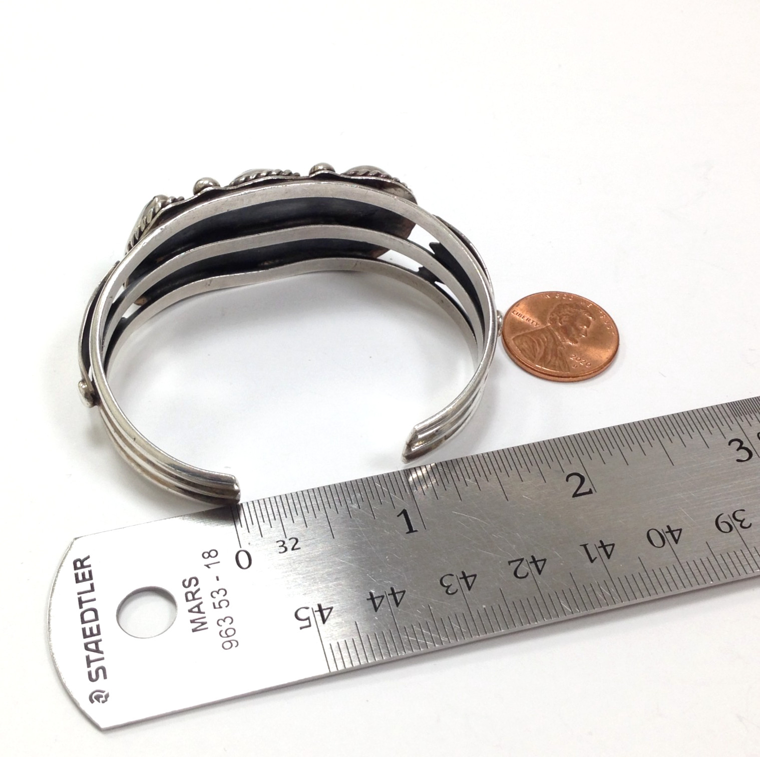 Unsigned Sterling Silver Turquoise Southwestern C… - image 9