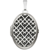 "Jobo \"43180\" Medaillon Oval 925 Sterling Silber Rhodiniert Mattiert AnhäNger Zu"