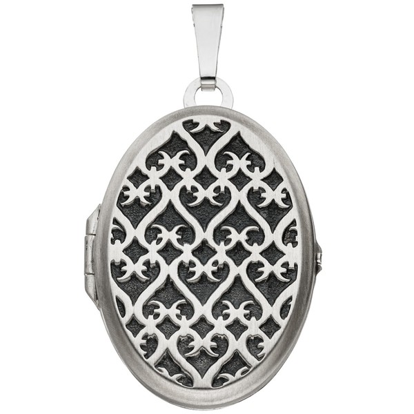 "Jobo \"43180\" Medaillon Oval 925 Sterling Silber Rhodiniert Mattiert AnhäNger Zu"-image