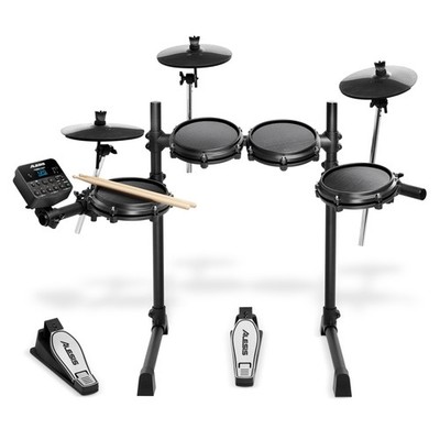 Alesis Turbo Mesh Kit  Electric Drum Set with 100+ Sounds, Quiet Mesh Drum Pa...