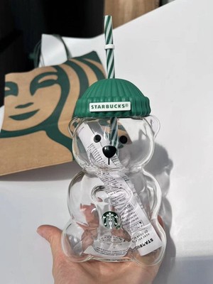 2026 Starbucks Barista Bear Cup Limited Edition Glass Cup Xmas Gifts 503ml New C