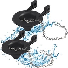 2 Pack 2-Inch Toilet Flapper Replacement Kit, Universal Flush Black-2 inch