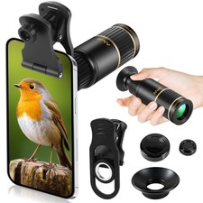 22x Phone Telephoto Lens for iPhone and Android, HD 3.9x1x1 inch, Black