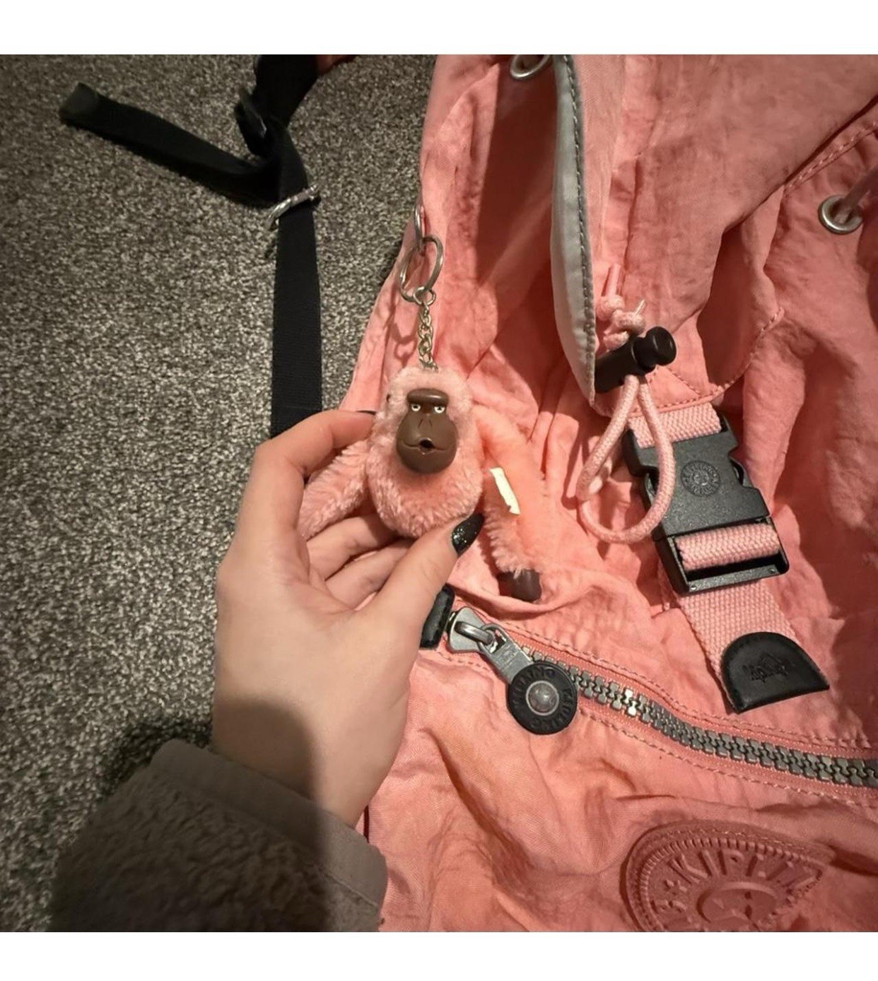 Kipling Pink Nylon Backpack w/ Monkey Keychain-EU… - image 3