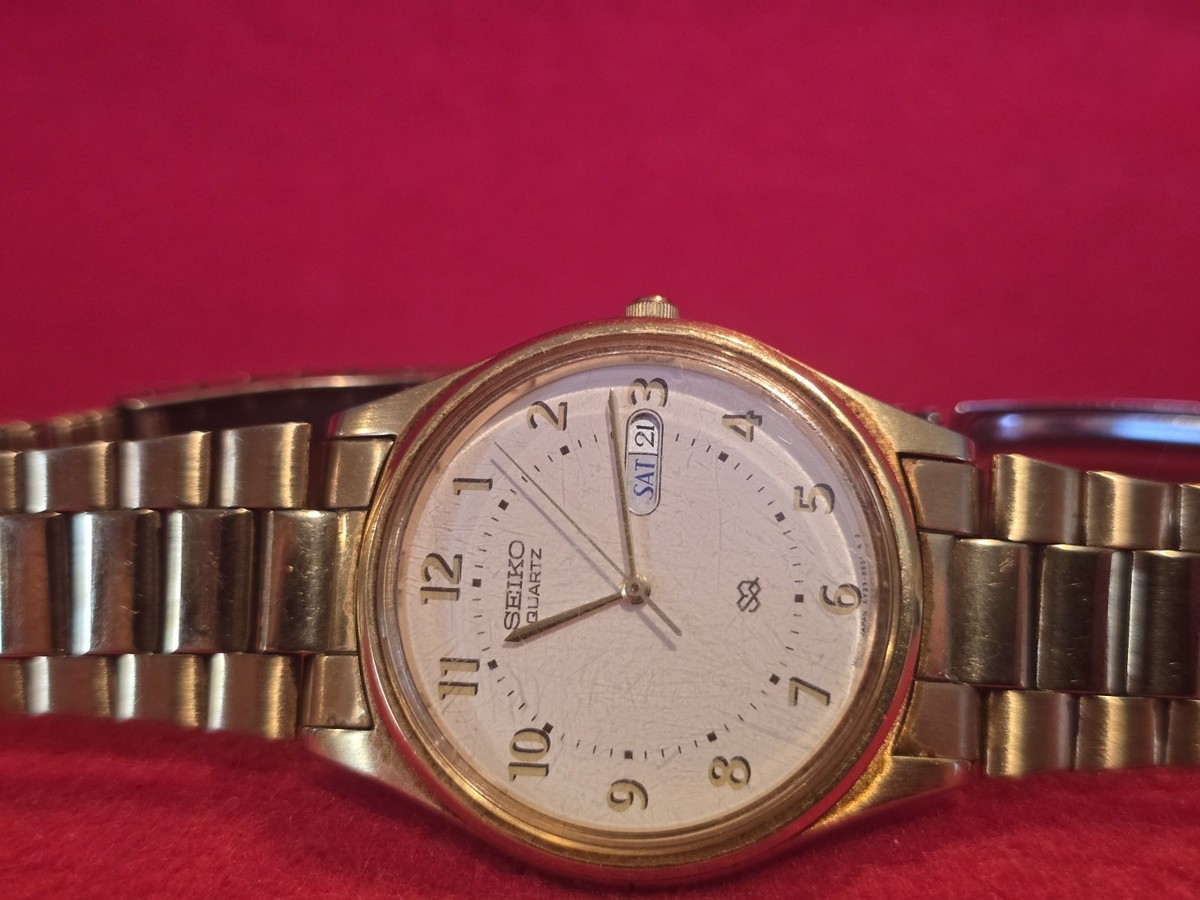 Vintage Mens Seiko S2 Day Date Gold Tone Quartz Watch | eBay