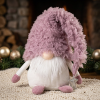 Wichtel Deko Figur Groß Weihnachten Gnom Sitzend 30Cm Weihnachtswichtel Rosa