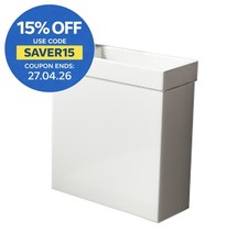 2 in 1 Toilet Cistern Basin Combo Toilet WC Sink Space Saving Cloakroom No Pan