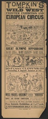 Photo:Erie Pa 1890s Tompkins Wild West European Circus Poster