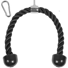 Deluxe Tricep Rope Cable Attachment, 27" Black Exercise Machine Attachments