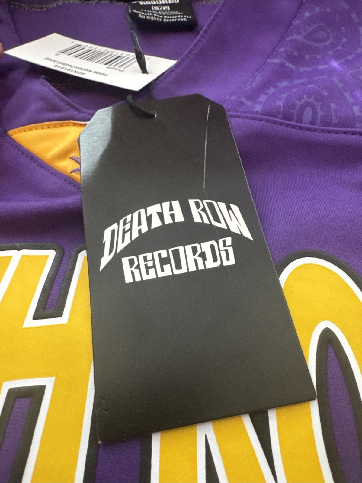 FILA Maglia Death Row Records LA #91 Viola Paisley Uomo Small Stile Calcio