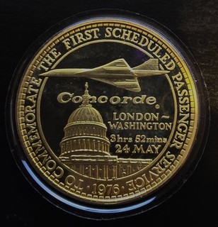 1976 Pobjoy Concorde Crownmedal • First Passenger Flight London–Washington • Box