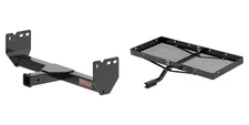 Front Trailer Hitch + Cargo Carrier Fixed Tray 300lbs CURT 2in Receiver #31093