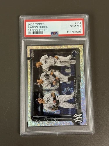 2025 Topps Aaron Judge #184 Sandglitter PSA 10 MVP NY Yankees Bronx Bombers
