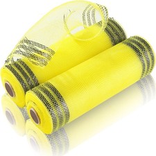 2 Rolls Deco Mesh 10 Inch x 10 Yard Poly Decorative Ribbon Wreath Yellow