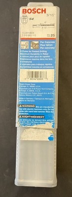 Genuine New Bosch SDS Plus 3/16  x 8-1/2  Drill Bits HC2012B25 Box Of 25 HC2012