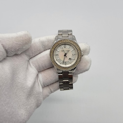 Michael Kors Women Watch 33mm Rhinestone Silver Tone 6.5" MK-5401 - Runs* - Picture 2 of 19