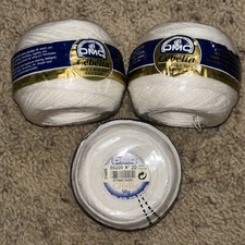 DMC 167G 20-B5200 Cebelia Crochet Cotton Size 20-Bright White Lot Of 3