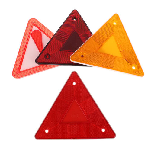 2pcs Triangle Warning Reflector Truck Plate Rear Light Safety Reflective Sign - Picture 1 of 16