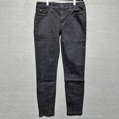 Hudson Jeans Krista Super Skinny Crop Size 27 Rise 8'' Denim Black Stretch