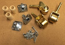 New Set of 3 Brass Grand/Baby Grand Piano Casters 1 3/8" Wheel