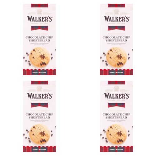 Walkers Chocolate Chip Shortbread 4 x 150g. Free Delivery