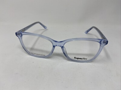 SUPERFLEX EYEWEAR SF-628 S301 54-16-140 BLUE CRYSTAL FLEX HINGE EYEGLASSES +D21