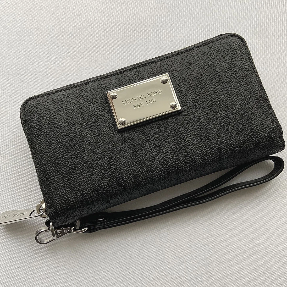 NWOT MICHAEL KORS Signature Jet Set Travel Continental Wallet/Wristlet Black