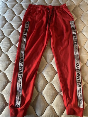 off white red joggers