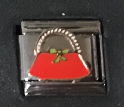 Red Purse handbag Wholesale Italian Charm Enamel 9mm Link K40 Style RHSW