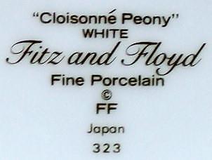 Fitz and Floyd Cloisonne Peony White Mug 323 | eBay