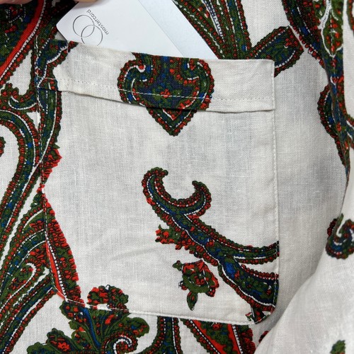 Sean John Men's Size 2XL White Paisley Linen/Cotton Tailored Fit Casual Shirt - Picture 5 of 15