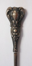 Gorgeous Antique Art Nouveau Sterling Silver Button Hook 5"