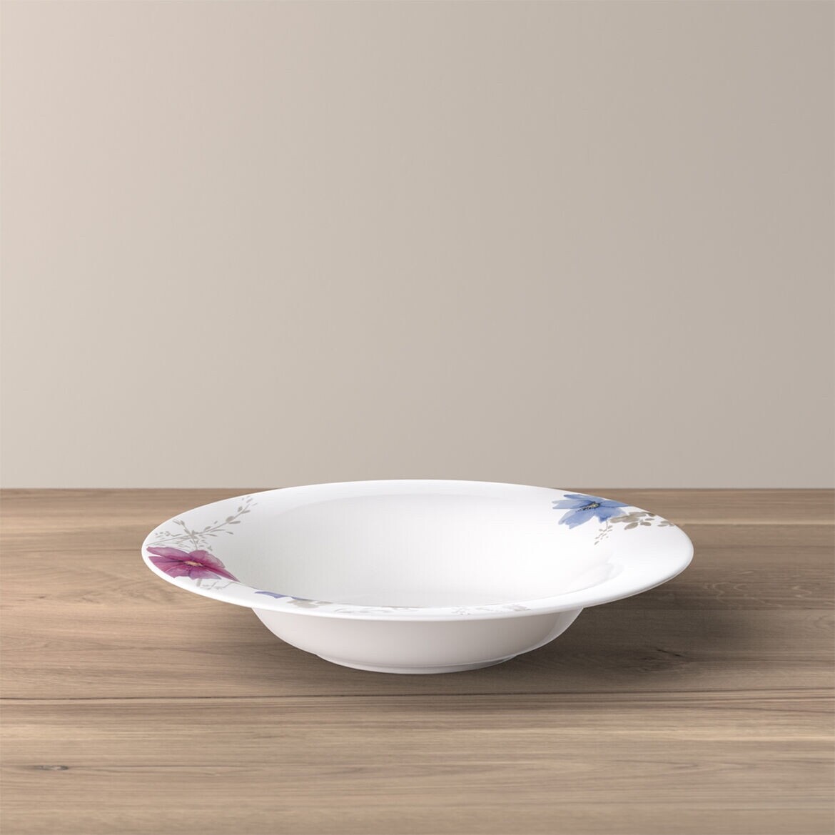 Villeroy & Boch Mariefleur Gris Basic Assiette creuse, Porcelaine Premium, Blanc/Multicolore, 23 cm : Villeroy & Boch
