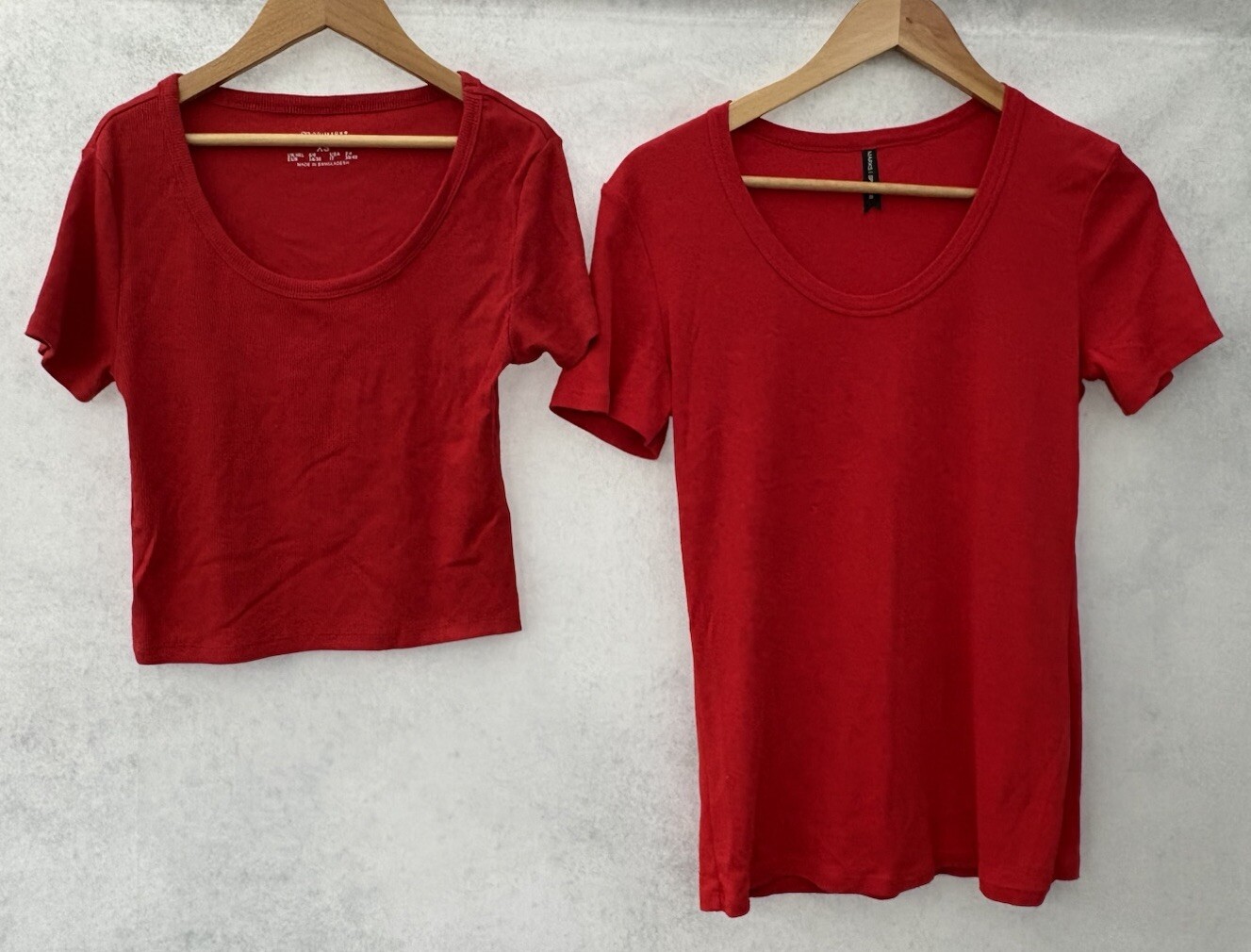 X2 Red T-shirts Primark Cropped M&S Regular Size XS/S Short Sleeve Cotton Blend