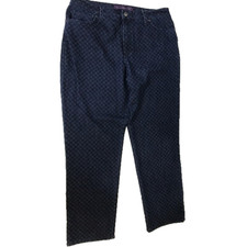 Gloria Vanderbilt Jeans Amanda Blue Denim Jeans Size 14 Straight Leg Flat Front